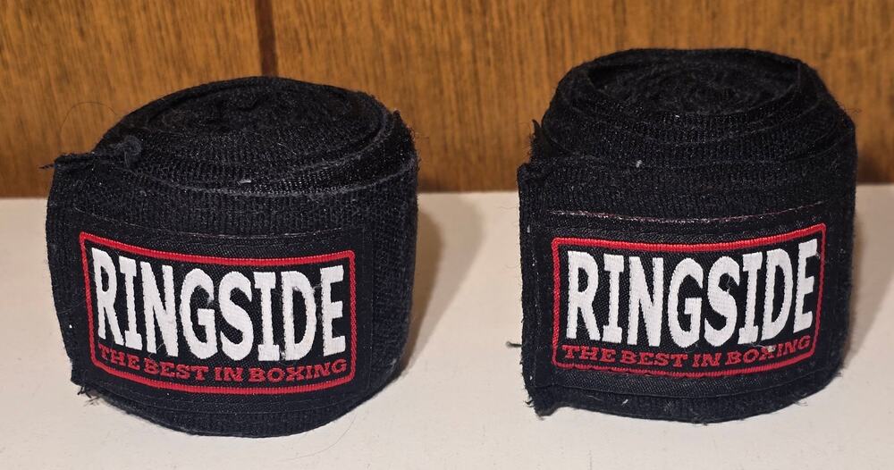 Ringside Boxing Hand Wraps Black Pair Hook Loop Training MMA Muay Thai